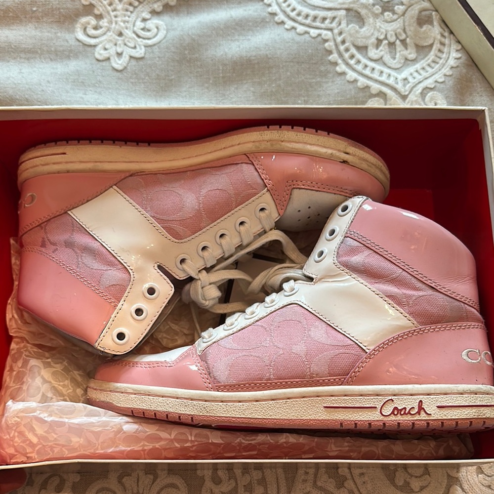 Coach Pink and White Sneakers